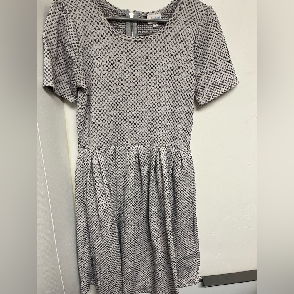 Grey Polkadot Lularoe Amelia Dress